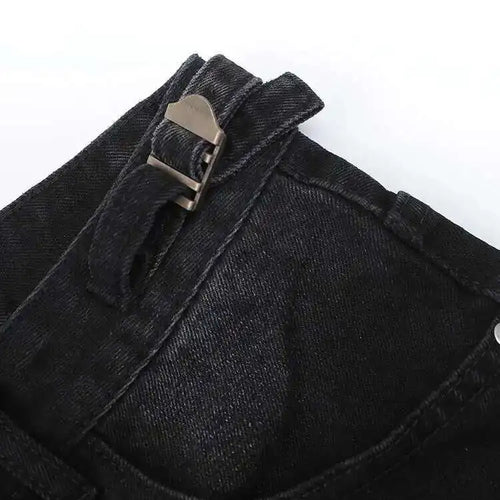 Load image into Gallery viewer, High Waist Black Burr Pockets Vintage Casual Wide Leg Jeans New Women Trousers Fashion Tide Spring Autumn 2025 9A8628
