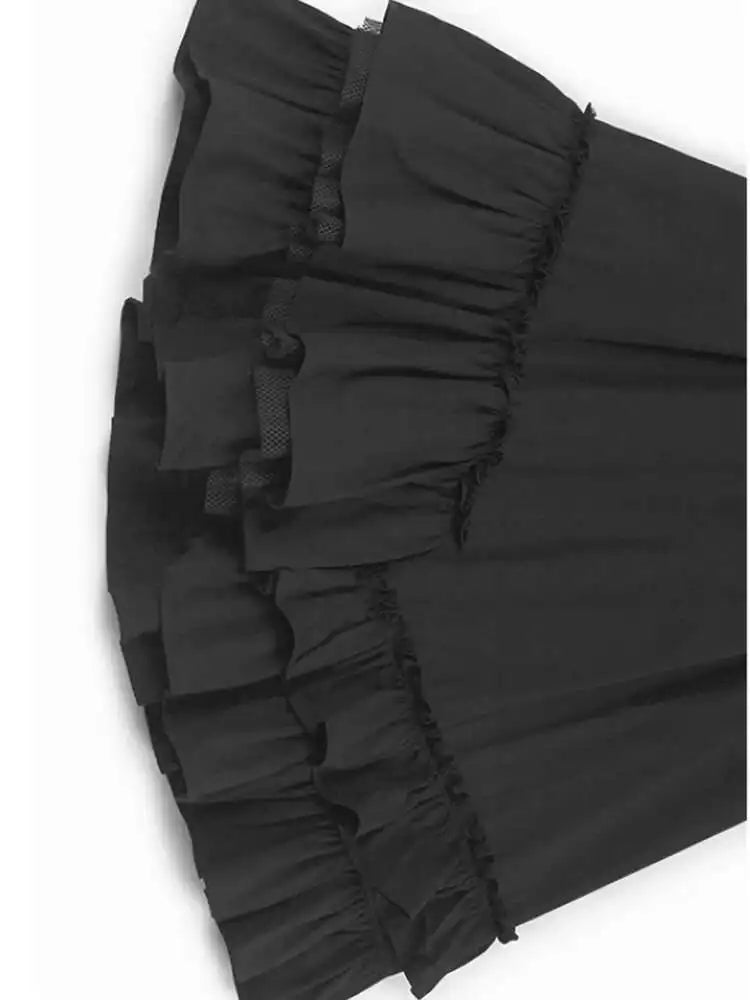 High Elastic Waist Green Pleated Ruffles Elegant Midi Half-body Skirt Women Fashion Tide New Spring Autumn 20251DJ0183