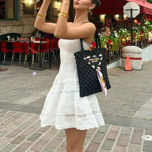 Load image into Gallery viewer, Off-shoulder Strapless A-line Sexy Mini Dress For Women Fashion Lace Sleeveless Backless High Waist Club Party Dress
