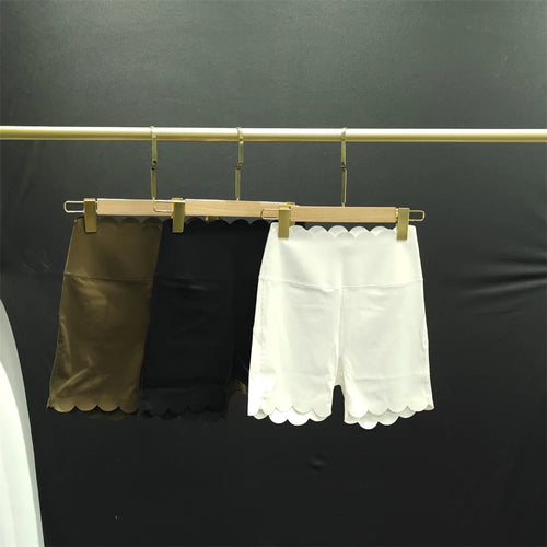 Load image into Gallery viewer, Breathable Skin-Friendly Fitness Two-Piece Set Square Collar Tight Yoga Suit High-Waist Lace Shorts
