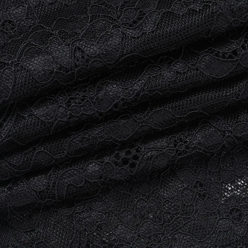 Lace Hollow Out Sexy Maxi Dress For Women Fashion Long Sleeve Thigh High Split Bodycon Club Evening Long Dress Elegant