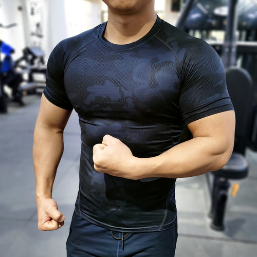 Load image into Gallery viewer, Men Compression T-shirt Male Sporting Skinny Tee Shirt Homme Gyms Running Tight Sweatshirts Fitness Sports Rashguard Plus Size
