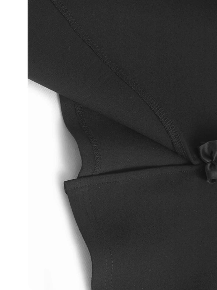 High Elastic Waist Black Ruffles Irregular Hem Elegant A-line Skirt Women Fashion Tide New Spring Autumn 2025 1DH9660