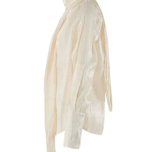 Load image into Gallery viewer, Women Black Organza Elegant Big Size Blouse New Scarf Collar Long Sleeve Shirt Fashion Tide Spring Autumn 2025 CPG2114
