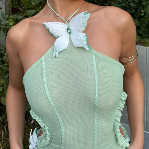 Load image into Gallery viewer, Sexy Sleeveless Hanging Zero Hollow Out  Bow Slim Dress For Women Elegant Bodycon Backless Fishtail 2025 Party Vestidos
