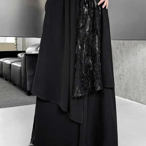 Load image into Gallery viewer, Big Size Irregular Vest Sequins Wide Leg Pants Two Piece Suit New V-Neck Sleeveless Women Fashion Tide Spring Autumn 2025
