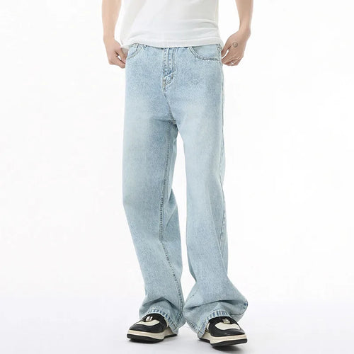 Load image into Gallery viewer, Men&#39;s Jeans Korean New Fashion Washed Style Solid Color Male Trousers Straight Wide Leg Simple Casual Bottoms 2025 9W1681
