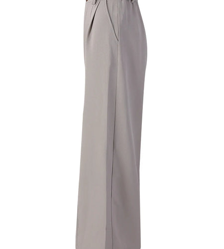 High Elastic Waist Gray Coffee Pleated Long Wide Leg Pants New Trousers Women Fashion Tide Spring Autumn 2025 7AB8772