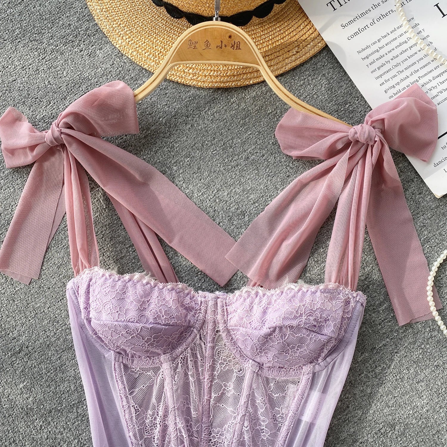Summer Sexy Mesh Lace Strapless Bandage Sleeveless Patchwork Crop Slip Tops Casual Underwear Strap Padded Bras Bottom Vest Women