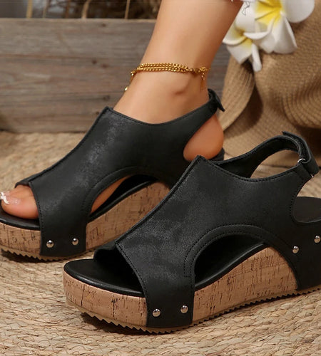 Women's Sandals High Heels Sandals With Wedges Shoes Woman Platform Sandals Summer Peep Toe Heeled Slippers Sandalias De Mujer