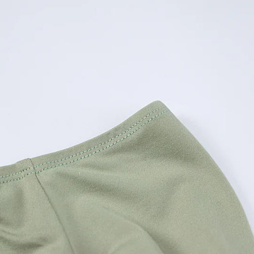 Load image into Gallery viewer, Sexy Two Piece Set Women Outfit Green Strapless Full Sleeve Crop Top And Mini Skirt Matching Sets Female Dress Set
