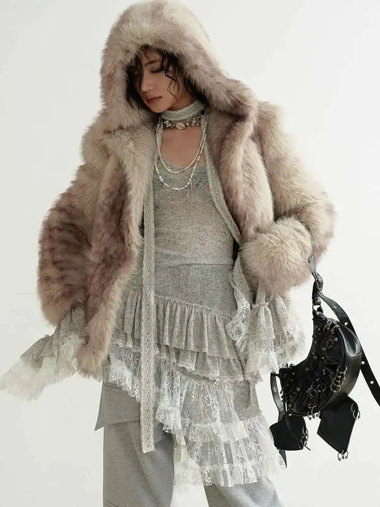 Women Perspective Irregular Mini Sweater Dress New Round Neck Long Flare Sleeve Fashion Tide Spring Autumn 2025 1DH9338