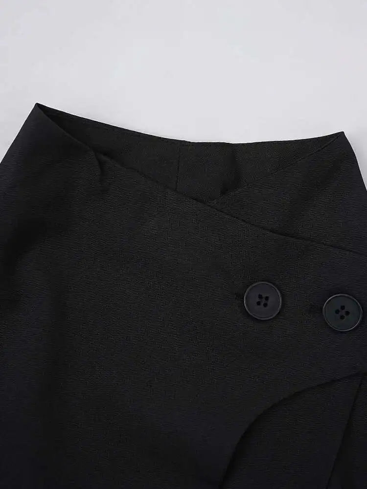 Women Black Irregular Spliced Big Size Blouse New Stand Collar Long Sleeve Shirt Fashion Tide Spring Autumn 2025 CPG1573