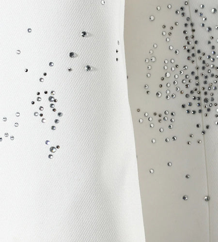 Women Black Rhinestones Shining Big Size Elegant Blazer New Lapel Long Sleeve Jacket Fashion Spring Autumn 2025 7AB3822