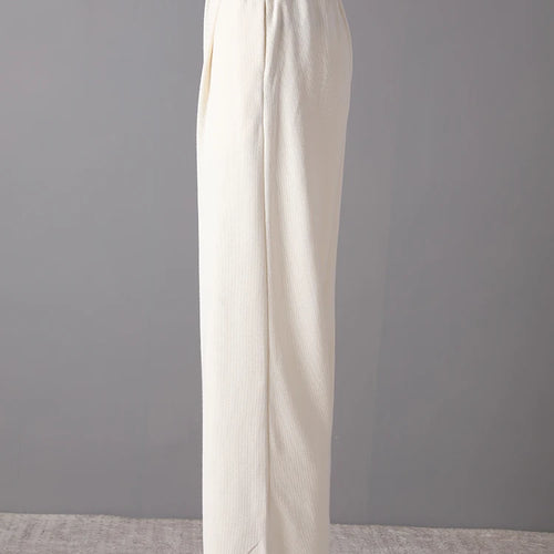 Load image into Gallery viewer, Beige Irregular Tank Top Brief Wide Leg Pants Two Piece Suit New Sleeveless Women Fashion Tide Spring Summer 2025 CPG3157
