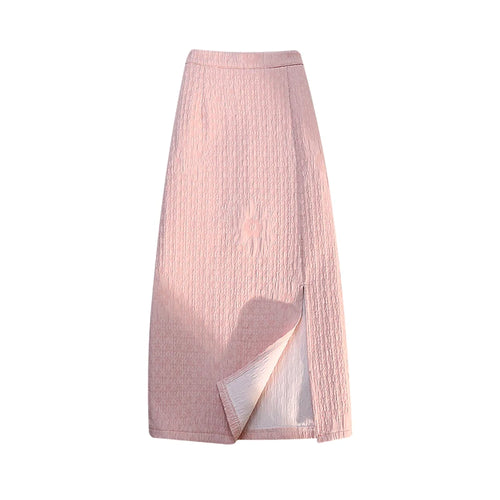 Load image into Gallery viewer, Women New Black White High Waist Wrapped Hip Zipper Long Skirt Spring Summer Pink Elegant Party Pencil Split Skirt Vintage Trend
