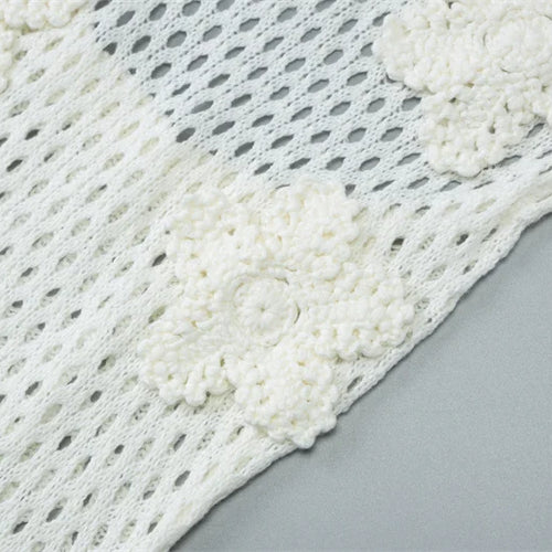 Load image into Gallery viewer, Hollow Out Beach Knit Sexy Mini Dress Women Elegant Halter Lace-up Sleeveless Backless Vacation Club Party Dress
