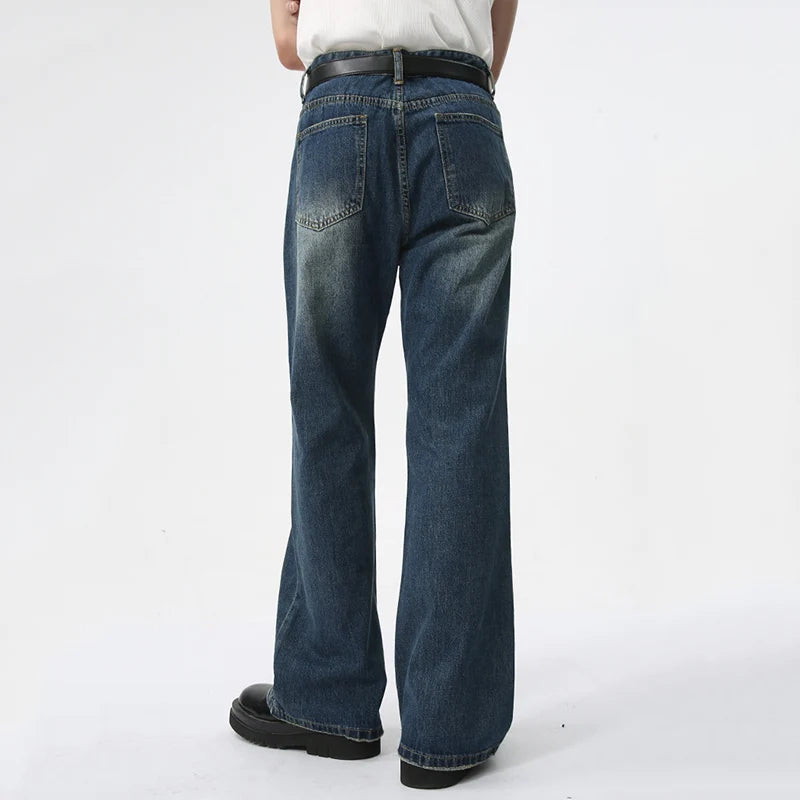 Summer Trendy Denim Pants High Street Washed Floor Mopped Jeans Men's Wear Trend Casual Male Trousers 9C5976