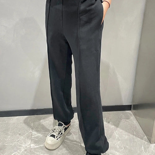 Load image into Gallery viewer, Black Loose Pencil Pants For Women High Waist Solid Minimalist Trousers Female Korean Fashion Clothing Style
