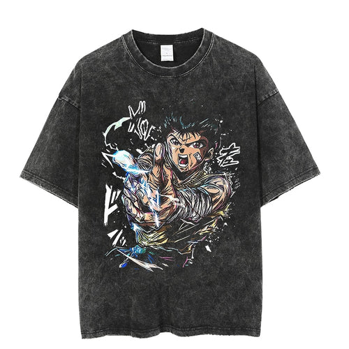 Load image into Gallery viewer, Vintage Washed Tshirts Anime T Shirt Harajuku Oversize Tee Cotton fashion Streetwear unisex top 8v1
