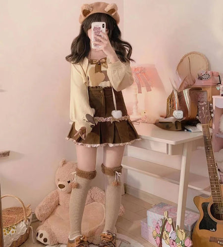 Fashion Japanese Casual Bandage Cardigan Women Knitted Solid All Match Crop Coats Spring Autumn Y2k Aesthetic Sweet Cardigans