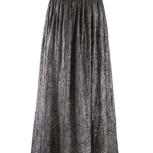 Load image into Gallery viewer, Women Dark Gold Color Pleated Elegant Long A-line Half-body Skirt High Wais Fashion Tide New Spring Autumn 2025 1DF9488
