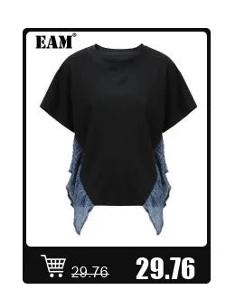 Load image into Gallery viewer, Women Black Pattern Printed Big Size Long Shirt Dress New Lapel Half Sleeve Loose Fit Fashion Spring Summer 2025 1DE9944
