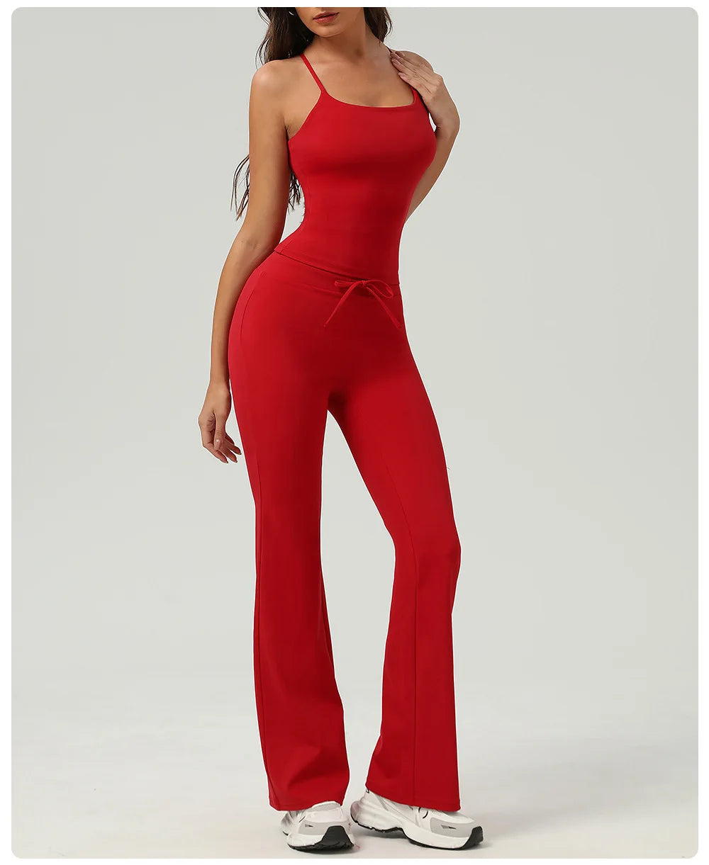 Women Gym Fitness Yoga Pants High Waist Flared Leggings Workout Runing Sport Leggings Women's Control Tummy Yoga Wide Leg Pants