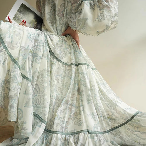 Load image into Gallery viewer, Hit Color Loose Dresses For Women O Neck Long Sleeve High Waist Temperament Long Dress Female Fashion Style Clothes
