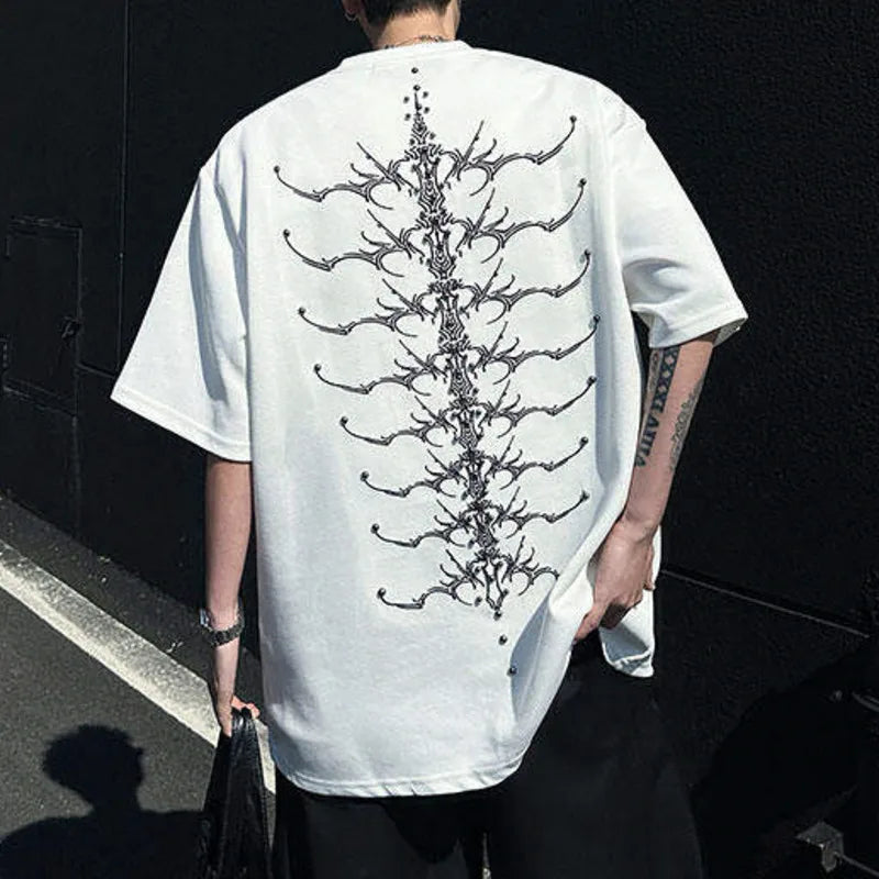 Men's Short Sleeve T-shirts Embroidery Metal Nail Bead Rivet Decoration Male T-shirt Pullover Menwear Summer 2025 9W1665