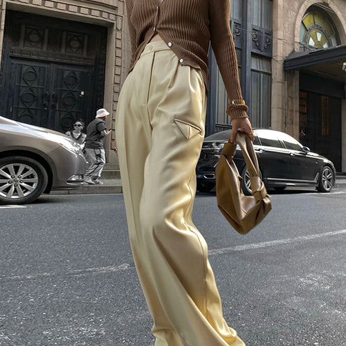 Load image into Gallery viewer, Solid Minimalist Wide Leg Pants For Women High Waist Loose Casual Trousers Female Spring Clothing Style
