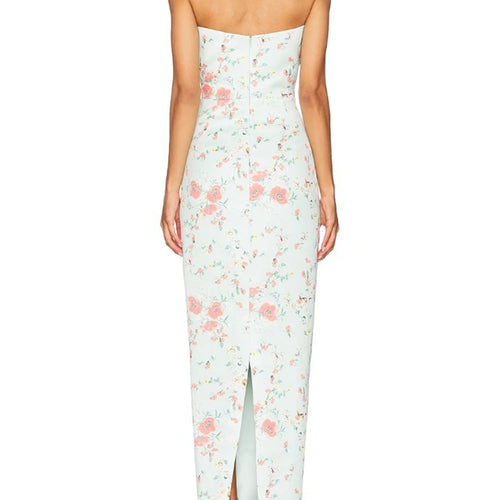 Load image into Gallery viewer, Hit Color Printing Spliced Bowknot Dresses for Women Strapless Sleeveless Sexy Dress Female Fashion Clothing New
