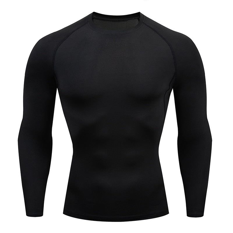 Mens Sport Compression Shirt Gym Tight Sweatshirt Running Top for Fitness T-shirt Bodybuilding Clothes Jogging Rashguard Dry Fit