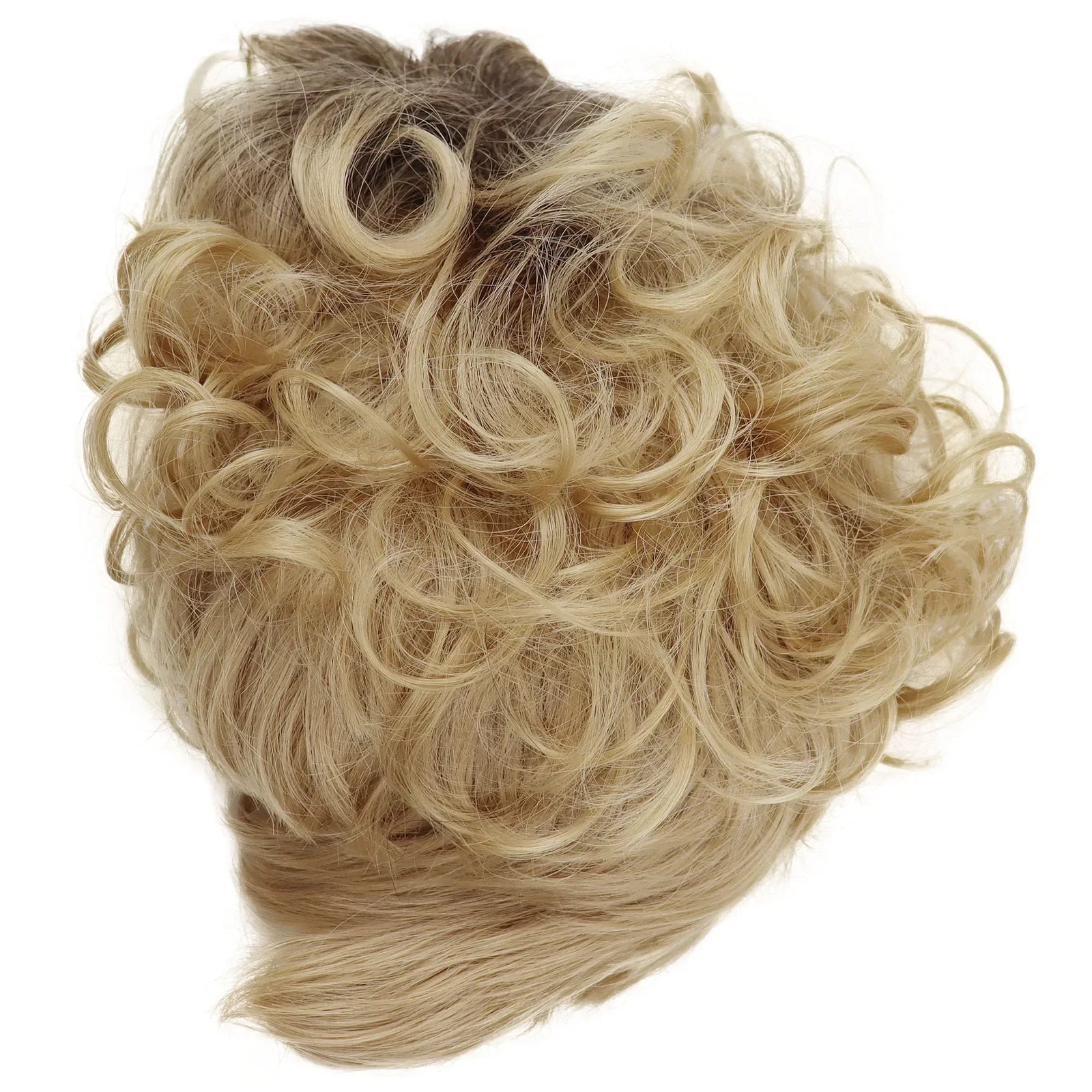 Synthetic Curly Wig with Bangs Short Blonde Wigs for White Women Blond with Dark Roots Color Wig Ladies Natural HairCut
