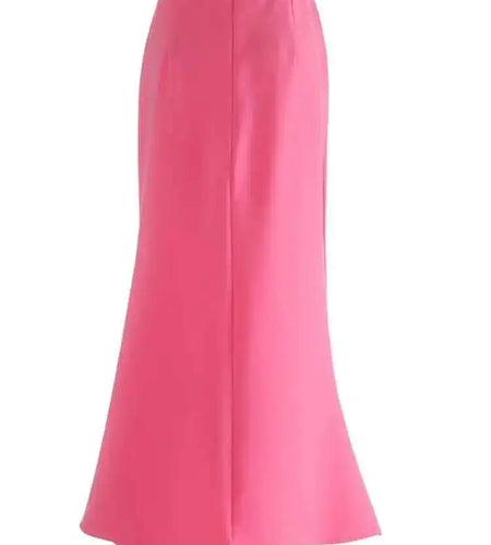 High Waist Rose Red Pleated Nailed Irreuglar Elegant  Half-body Skirt Women Fashion Tide New Spring Autumn 2025 1DH5226