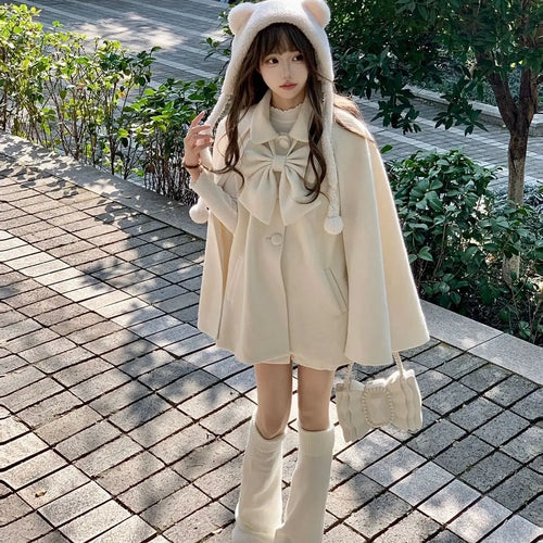 Load image into Gallery viewer, Lolita Sweet Girl Oversized Grunge Jackets Women Y2k Aesthetic Single Breasted Vintage Coats 2025 Harajuku Kawaii Solid Jacket
