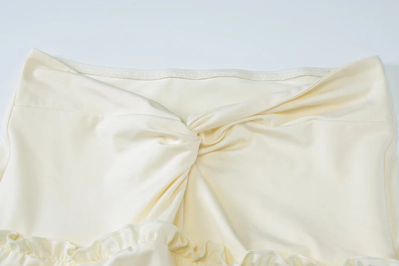 Sexy Sleeveless Skirt Two Pieces Sets For Women V-neck Hollow Out Crop Tops And Long Skirt Patchwork Two Pieces Sets