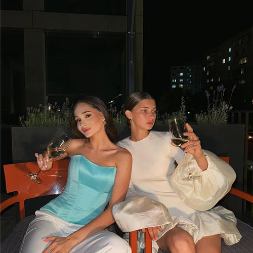 Load image into Gallery viewer, Long Flare Sleeve Knitted Sexy Mini Dress For Women Autumn Winter New Patchwork O Neck A-line Knit Puffy Dress Elegant
