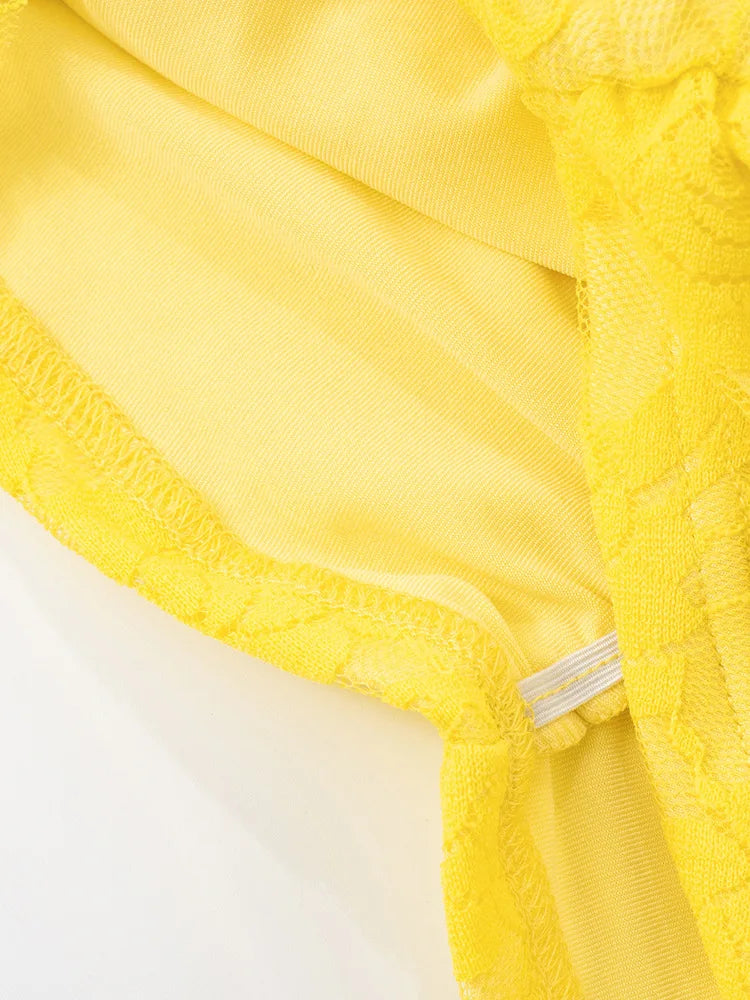 Lace Ruffle Sexy Mini Dress Women Summer New Off-shoulder Backless Sleeveless Draped Ruched  Beach Club Long Dress