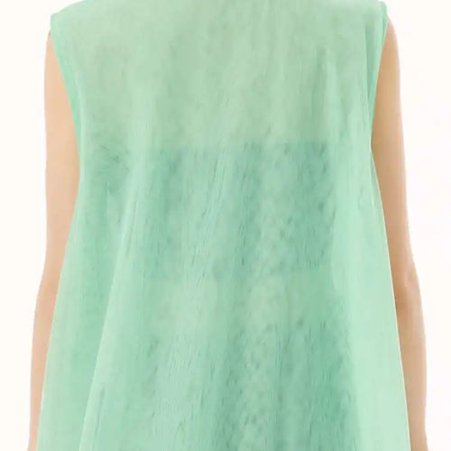 Load image into Gallery viewer, Women Black Layers Mesh Big Size Midi Vest Shirt Dress New Lapel Sleeveless Fashion Tide Spring Summer 2025 1DH9472
