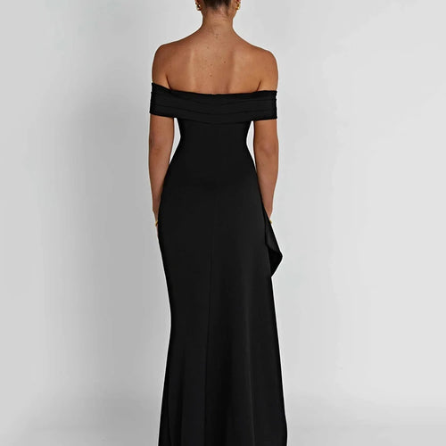 Load image into Gallery viewer, Elegant Off-shoulder High Split Maxi Dress Women Fashion Strapless Sleeveless Backless Bodycon Club Party Sexy Dress
