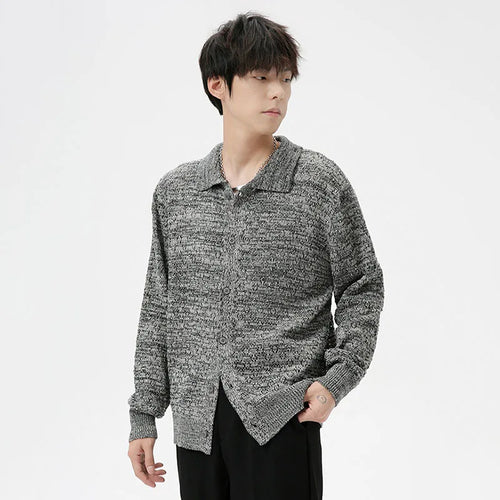 Load image into Gallery viewer, Minimalist Men&#39;s Cardigan Knitting Turn-down Collar Single Breasted Solid Color Male Clothing New Autumn Trend 2024 9C7043
