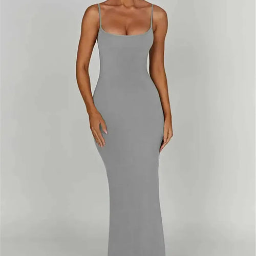 Load image into Gallery viewer, Spaghetti Strap Backless Bodycon Maxi Dress Women Autumn New Thickened Fabric Sleeveless Club Party Sexy Long Dress
