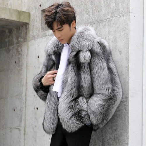 Load image into Gallery viewer, Winter Men&#39;s Faux Fur Coat Fashion Casual Thick Warm Outdoor Woolen Cardigan Original Design Trend Male Clothing 21Z1890
