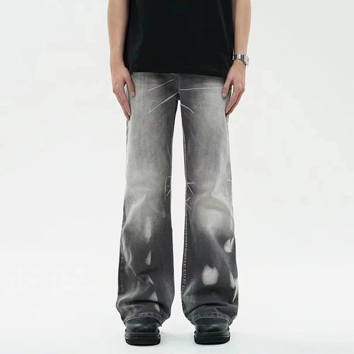 Load image into Gallery viewer, Men&#39;s Jeans Summer New American Style Straight Leg Trendy Loose Micro Flared Casual Gradient Color Male Trousers 9W1783
