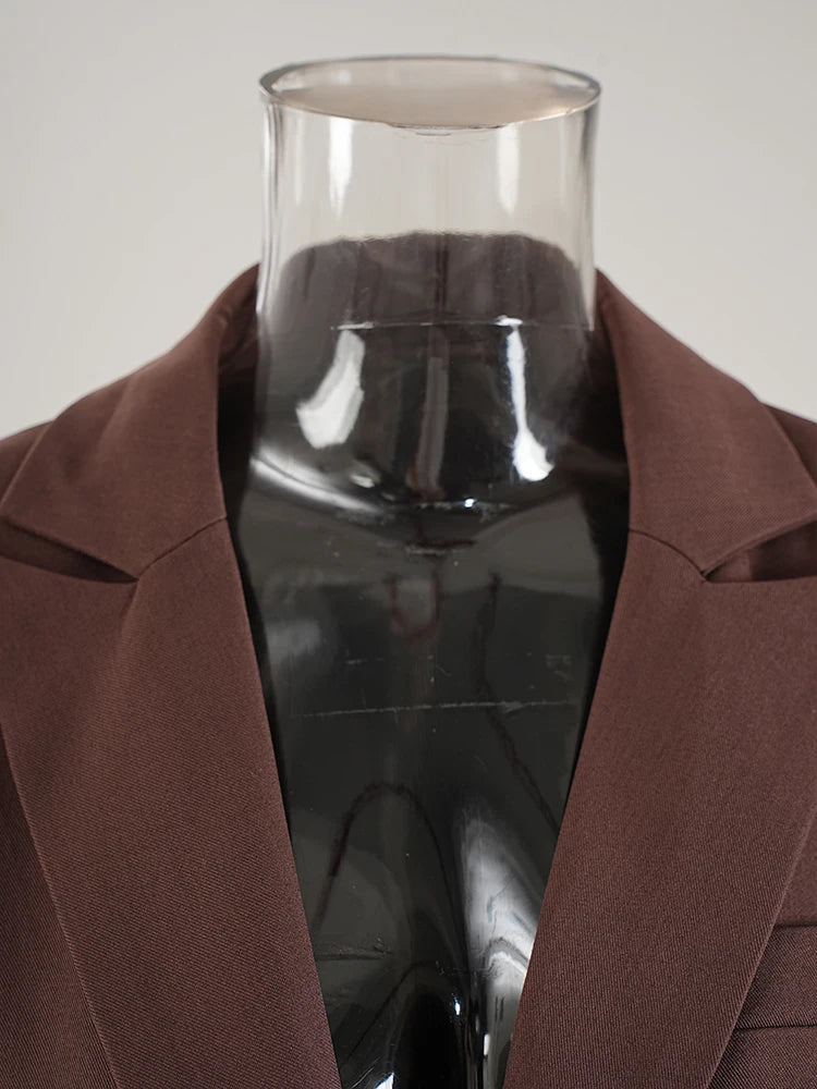 Women Green Color-block Big Size Elegant Blazer New Lapel Long Sleeve Jacket Fashion Tide Spring Autumn 2025 26D8105