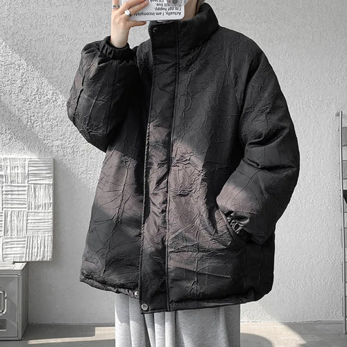 Load image into Gallery viewer, Print Stand Collar Men&#39;s Cotton Coat Zipper Solid Color American Style Thickened Male Padded Jacket Autumn Winter 9C8851

