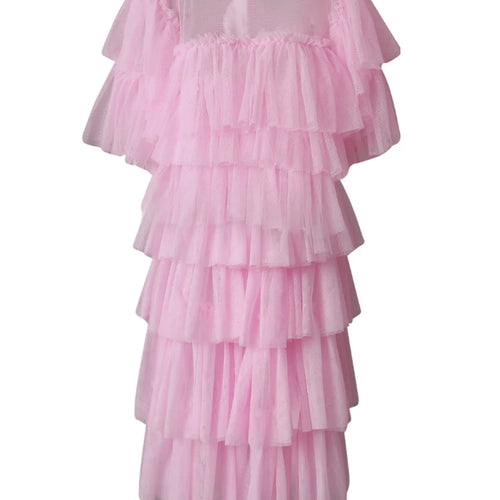 Load image into Gallery viewer, Mesh T-shirt Cake Half-body Skirt Two Pieces Suit New Round Neck Short Sleeve Women Fashion Spring Summer 2025 CPG3209
