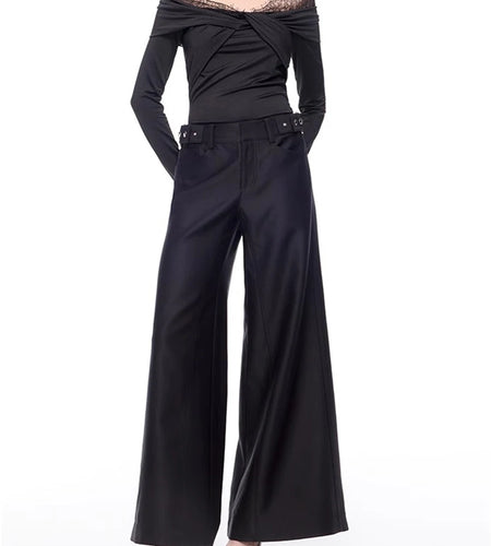 Solid Spliced Lace Up Slimming T Shirts For Women Slash Neck Long Sleeve Minimalist T Shirt Female Fashion Style