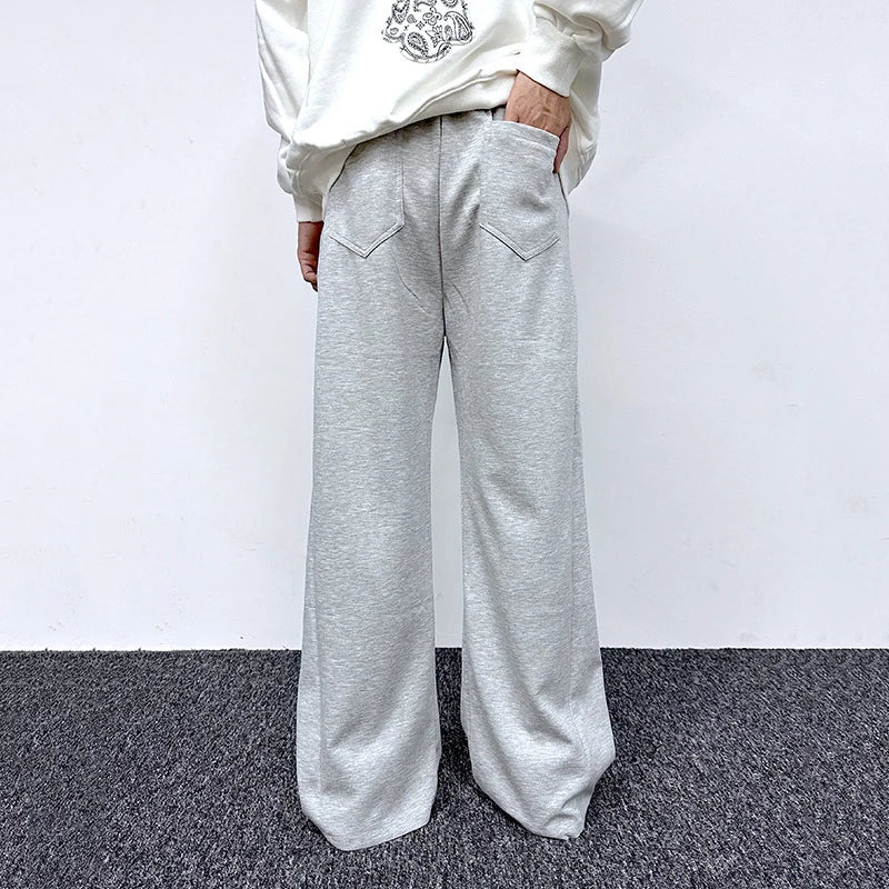 Men's Sweatpants Trendy Loose American Summer Straight Wide Leg Basic Versatile Casual Pants Elastic Waist Trousers 9W1740